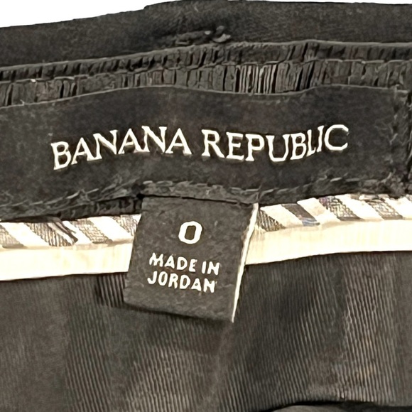 Banana Republic Black Avery Straight Leg Cropped Wool Pants Size 0 Women’s - Picture 2 of 7